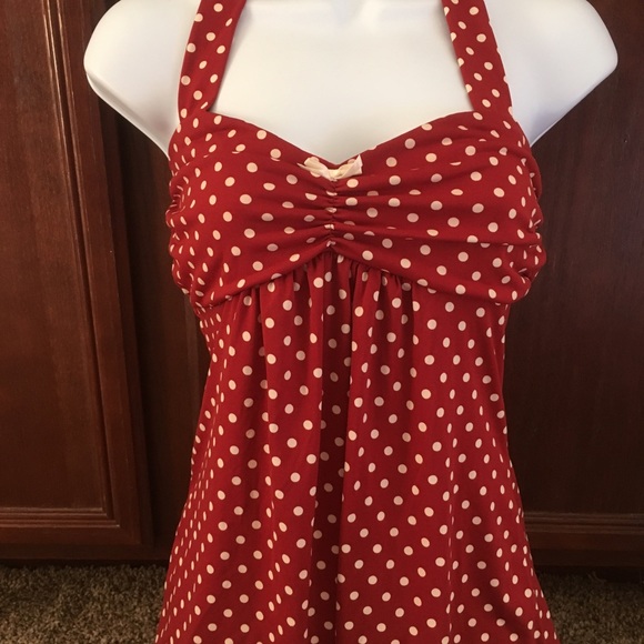 Wet Seal Tops - Red Polka Dot Halter Pin Up Style